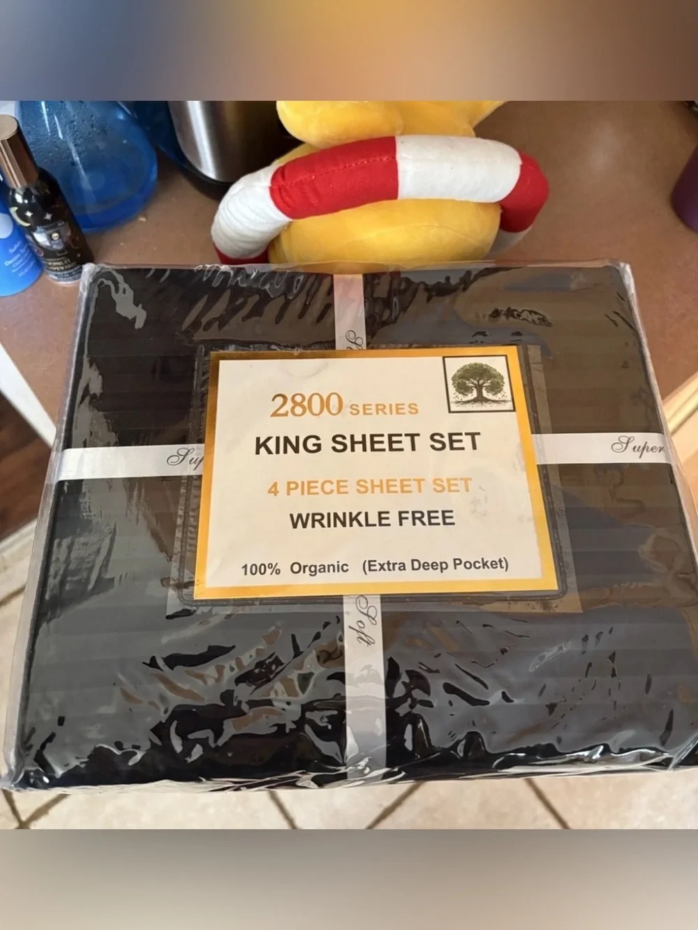 NEW Hotel Quality 2800 TC 100% Organic Cotton Sheets KING Size Deep Pocket Black